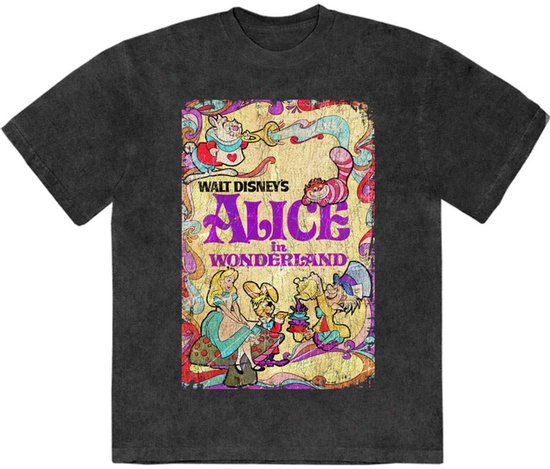 Disney - Alice In Wonderland Psych Poster Heren Tshirt - S - Zwart