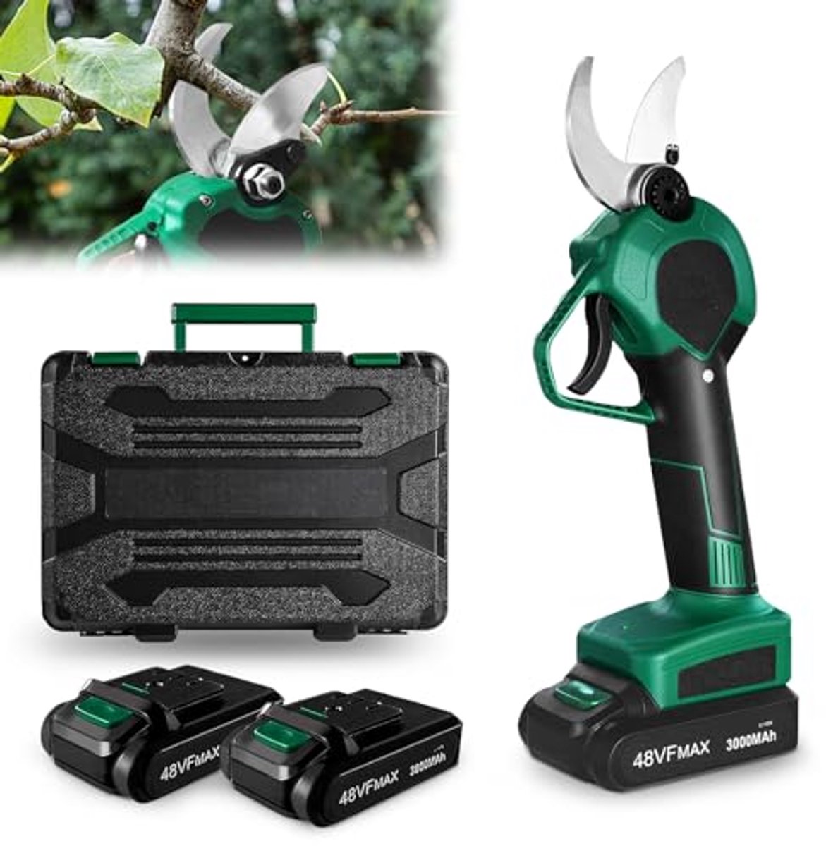 Professionele Draadloze Accu Snoeischaar 48V - Perfect voor Tuinieren en Snoeien
