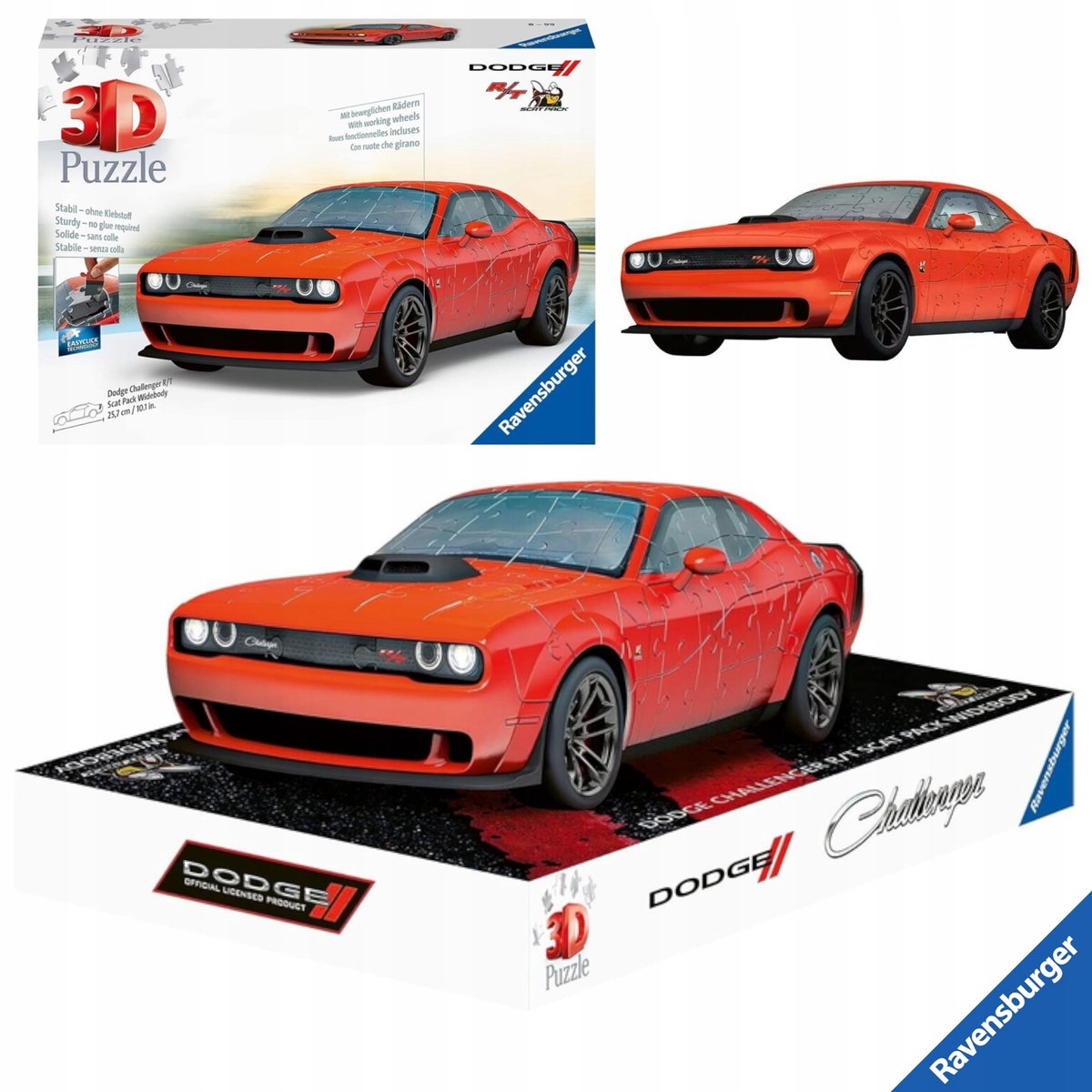 Ravensburger 3D-puzzel Dodge Challenger R/T Scat-pakket 165 stukjes