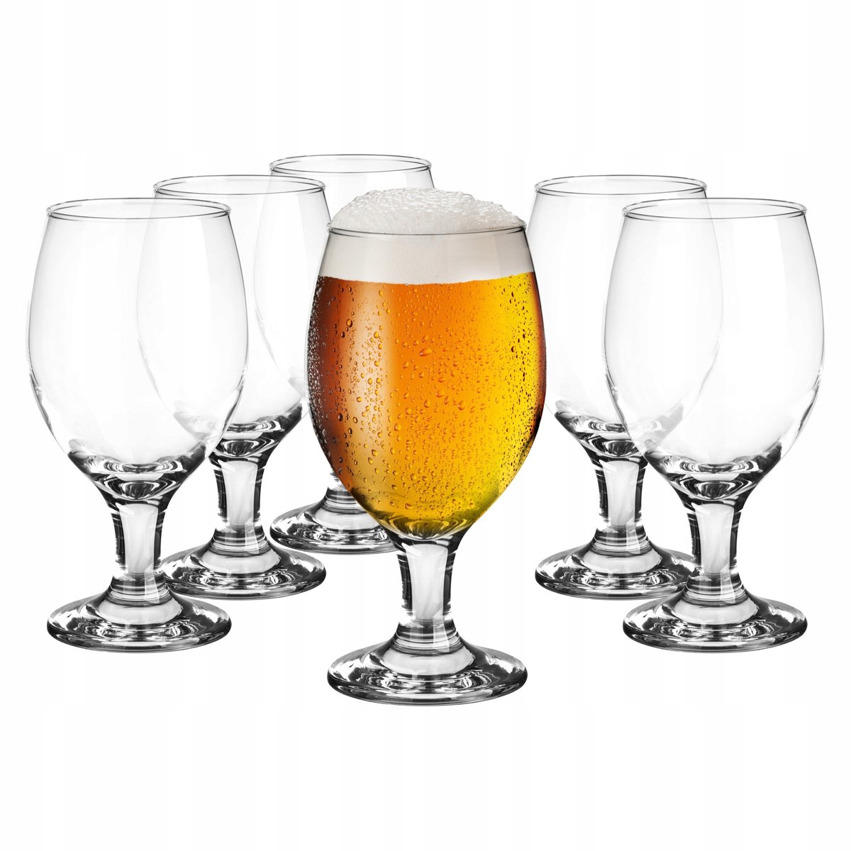 Set van 6 Bierglazen op Voet - 360ml - Elegant en Praktisch