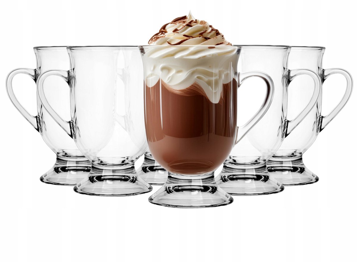 Glasmark Elton Glazen, Set van 6, 420ml, voor Koffie, Thee, Latte