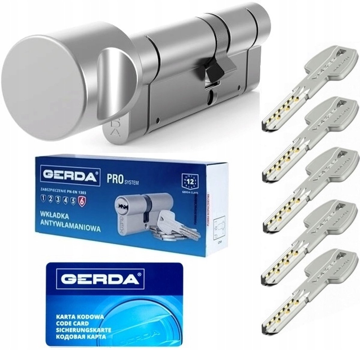 Gerda Pro System X Cilinder met Knop 30/40mm - Mark 6.2C
