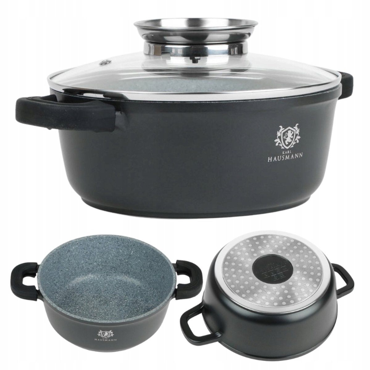 Karl Hausmann Granieten Pan 4.4L met Non-Stick Coating & Deksel