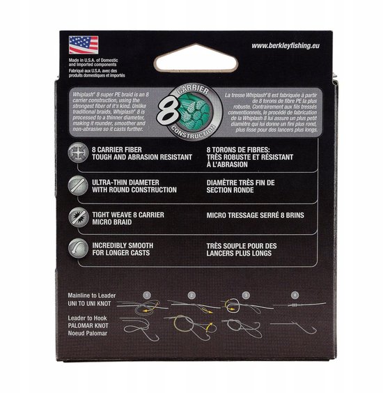 Berkley Whiplash 8X Spleet Geel 150m 0.14mm Vislijn van Berkley — afbeelding 2