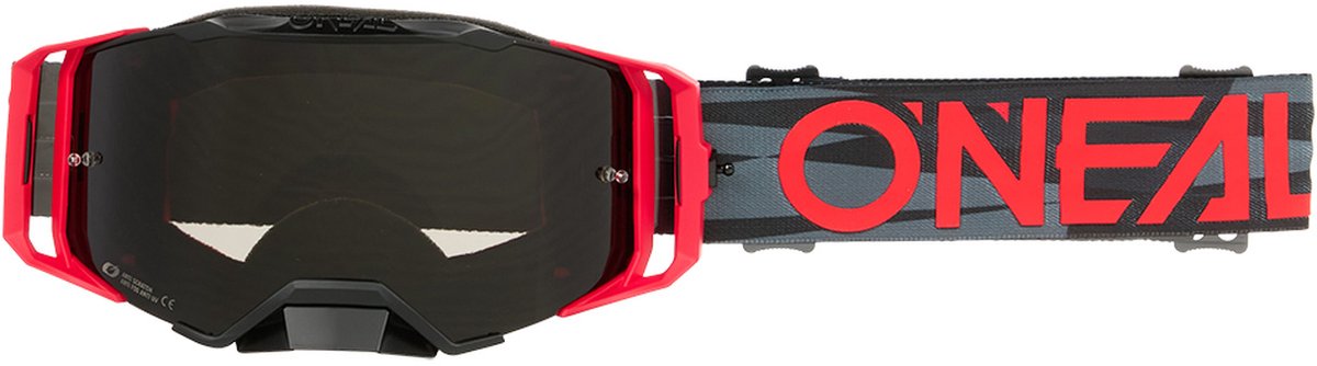 O'Neal B-33 Ictus MX/MTB Goggles Zwart/Rood Grijs Smoke