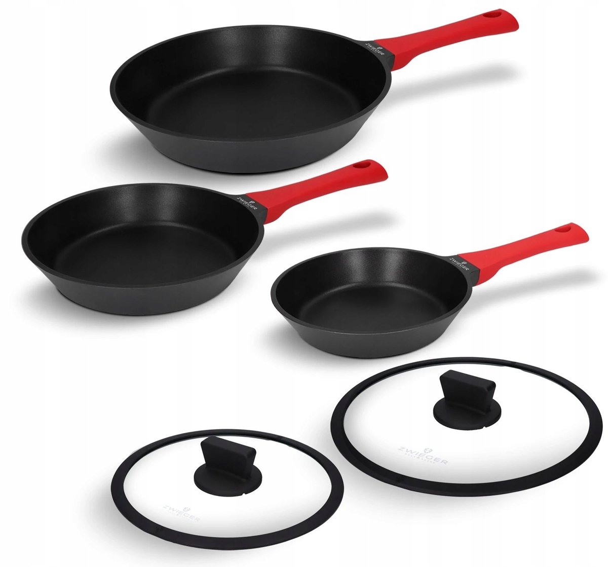 Zwieger Obsidiaan Pannenset met deksel 5-delig