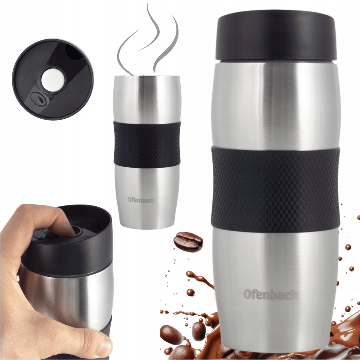 Thermosbeker RVS 380ml - Lekvrij & Houdt Warm/Koud