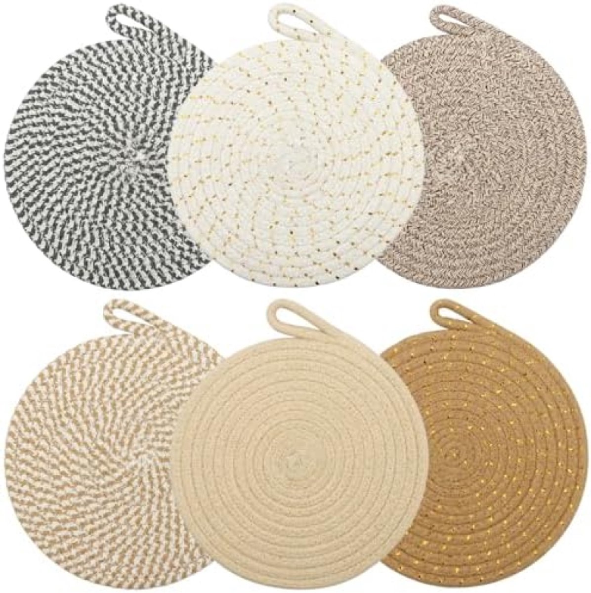 PromoHome 6-delige pannenonderzetters set - Hittebestendig en antislip