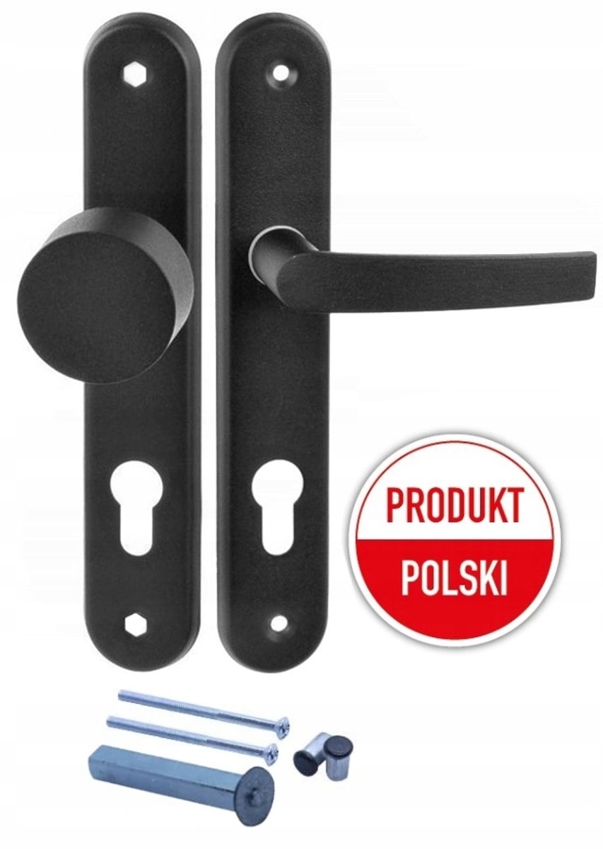 Zwarte Deurklink/Knop voor Poorten &hekken, Zwart, 90mm Hartafstand