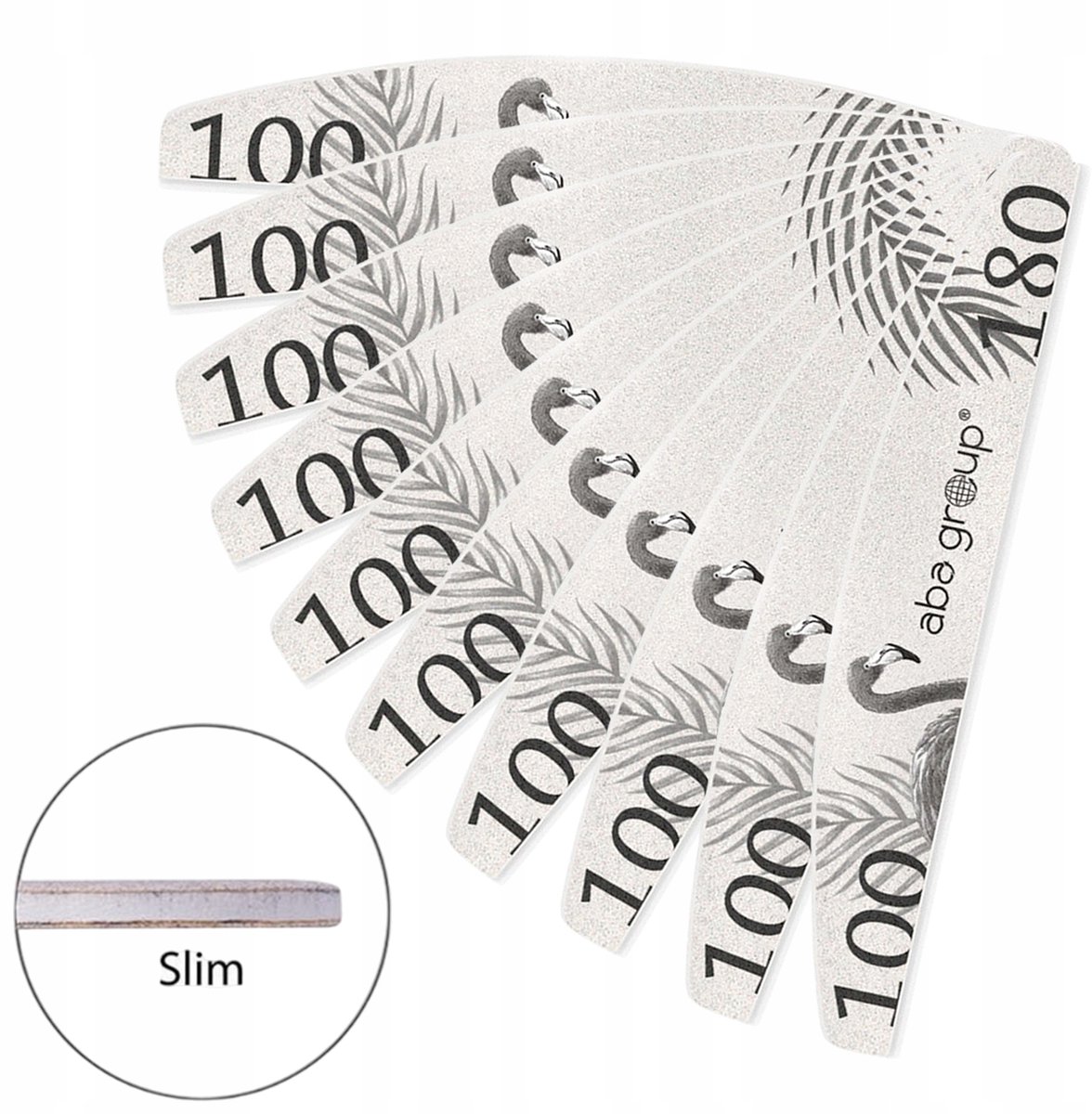 10x Professionele Nagelvijl Boot Halve Maan Slim 100/180
