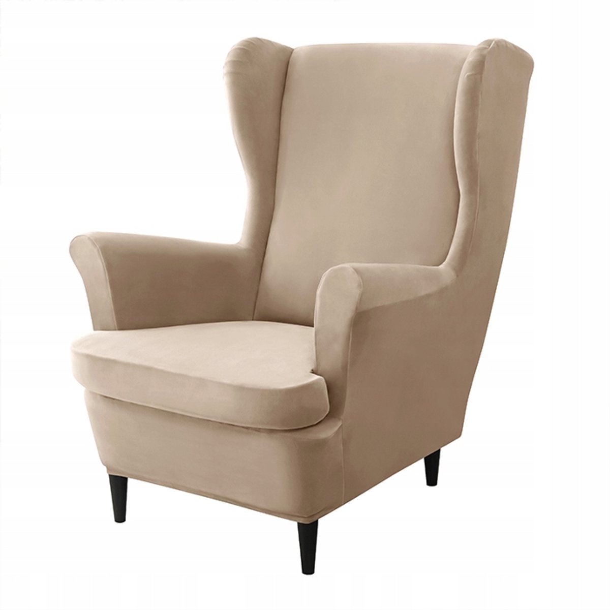 Velours Fauteuilhoes Wrap Stoel Beige Koffie met Melk