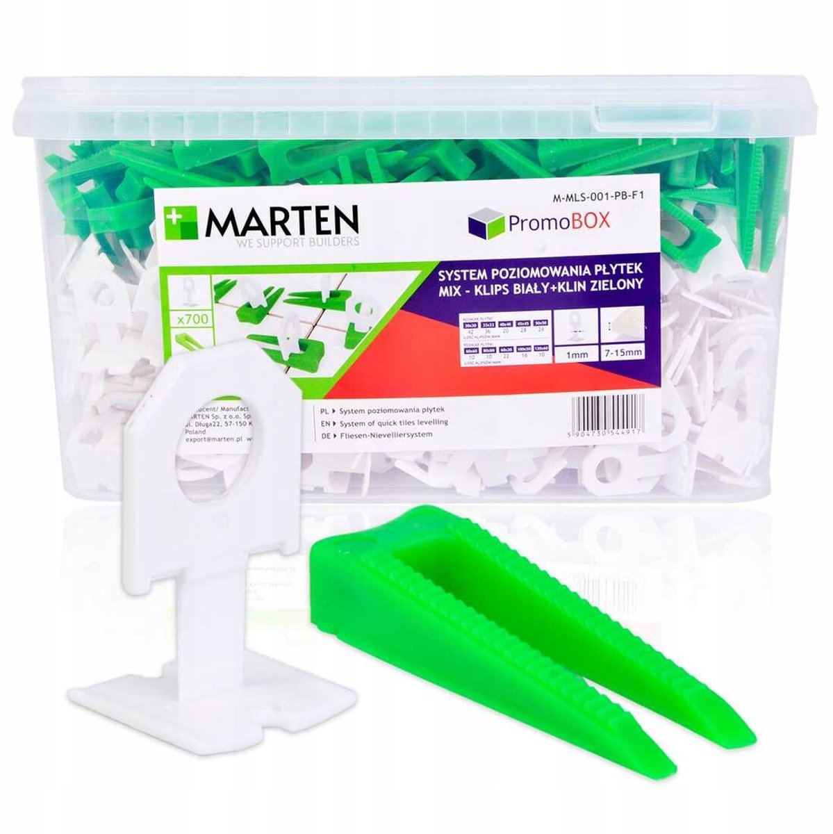 Merkloos Tegel Levelling Systeem - 900 Delen - 1mm Voeg