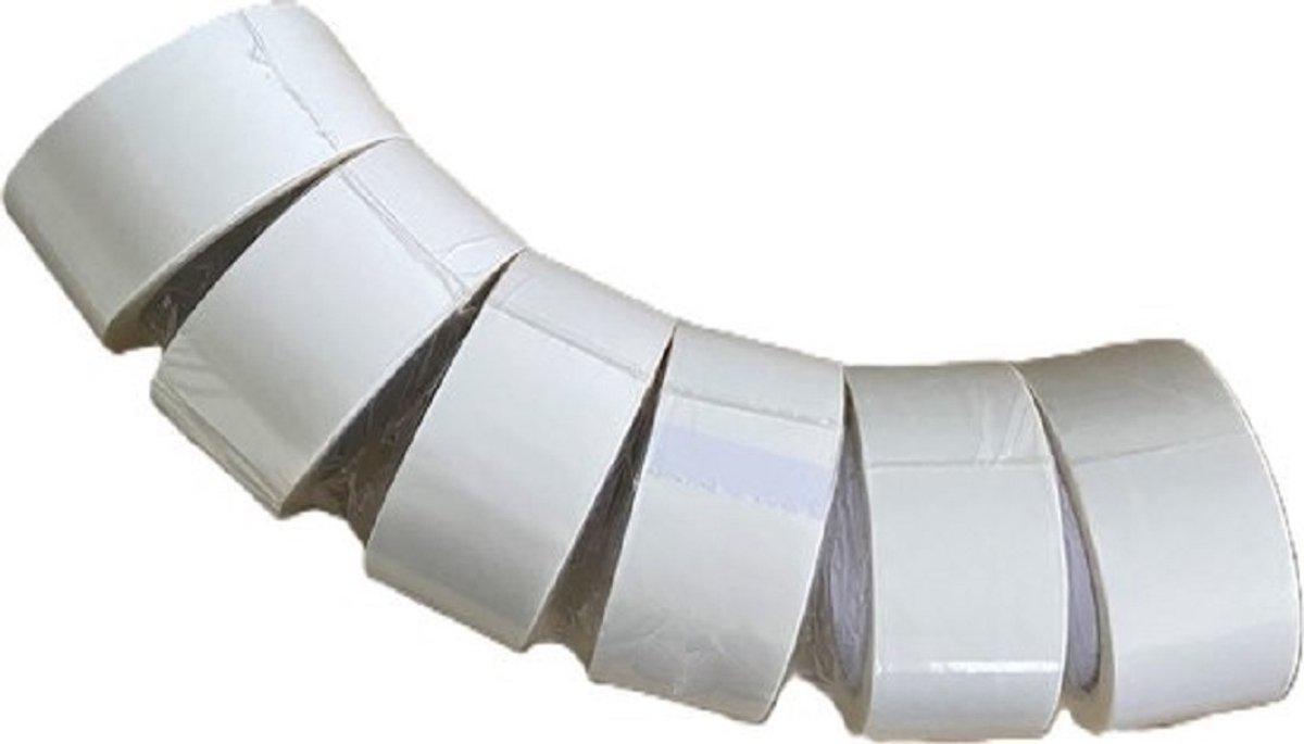 Verpakkingen - PP Acryl Tape - Verpakkingstape - Gekleurd tape - 6 stuks - 48x66mtr - Wit Tape