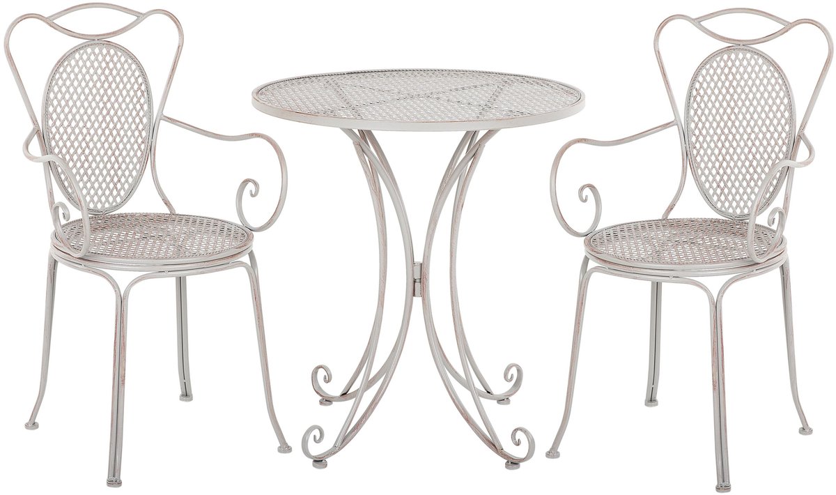 Beliani Cilento Bistroset grijs ijzer