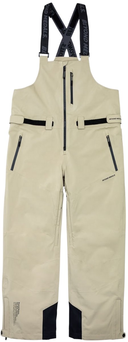 Beyond Medals Tech BIB 3L Ski- en snowboardbroek heren Beige L