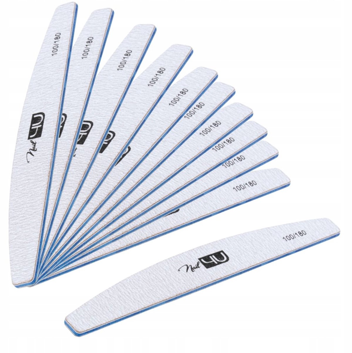 Nail4U Nagelvijl Basis 100/180 Halve Maan - 10 Stuks