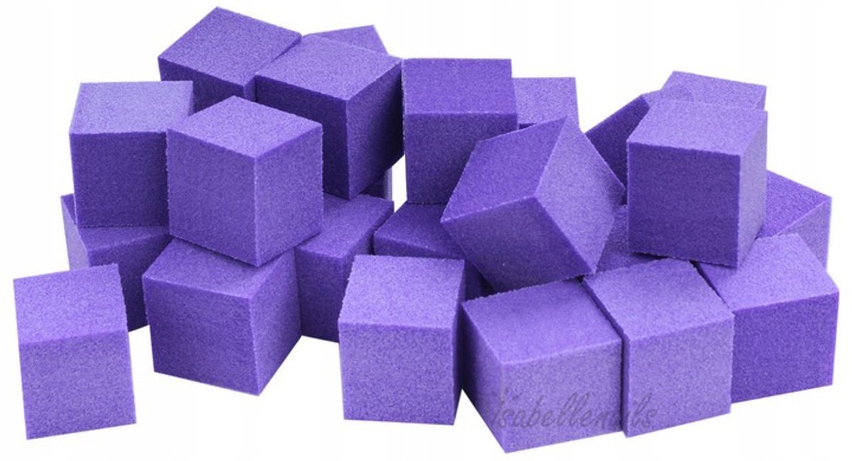25x Mini Polijstblokje Nagelvijl 100/100 Violet