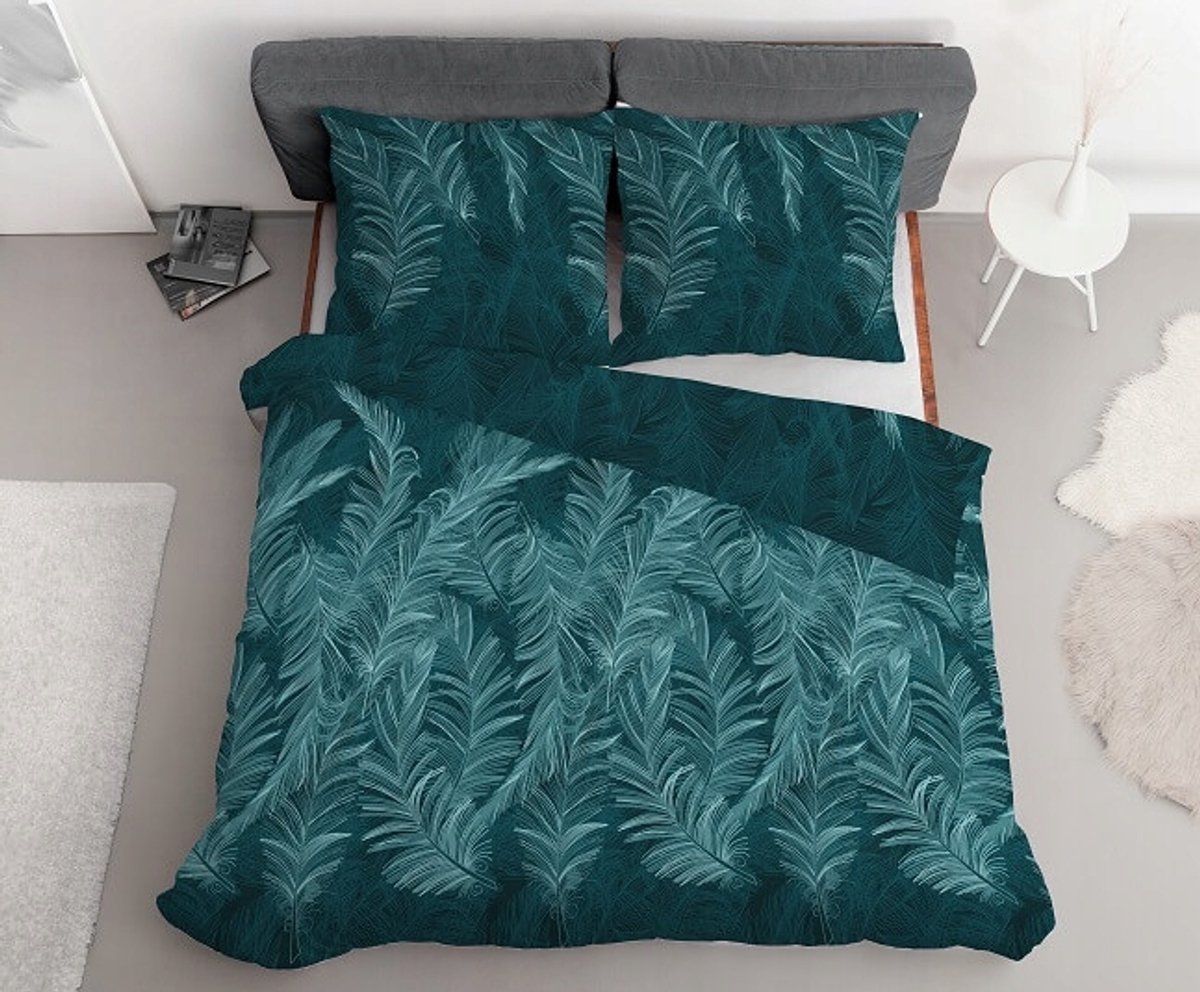 Groen Dekbedovertrek 160x200cm Zeegroen Elegante Stijl