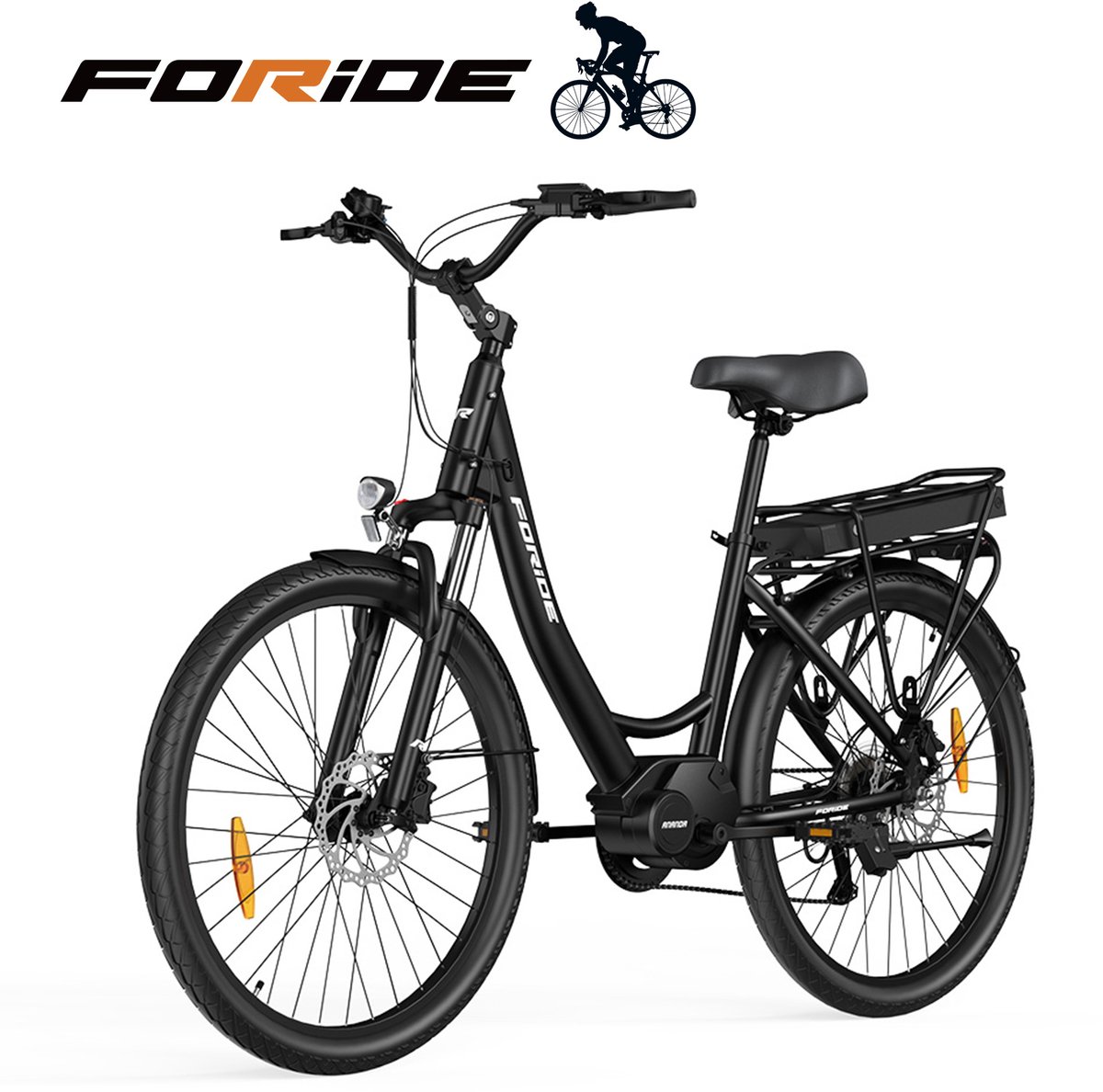 Foride Urbano 2 Mid-Motor Externe Batterij EU-stekker 36V250W 13Ah E-bike-Verbeterde veiligheid en stabiliteit-Duurzame batterij voor langere woon-werkverkeer-Ergonomisch ontwerp-Verbeterde veiligheid bij nachtelijk rijden en kristalhelder display - Foride - €719,99