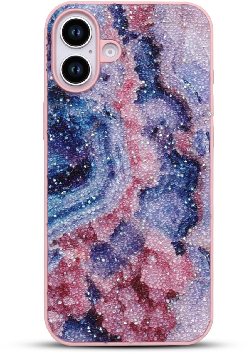 Casemania - Backcover - iPhone 17 - Glitter - Blauw Roze
