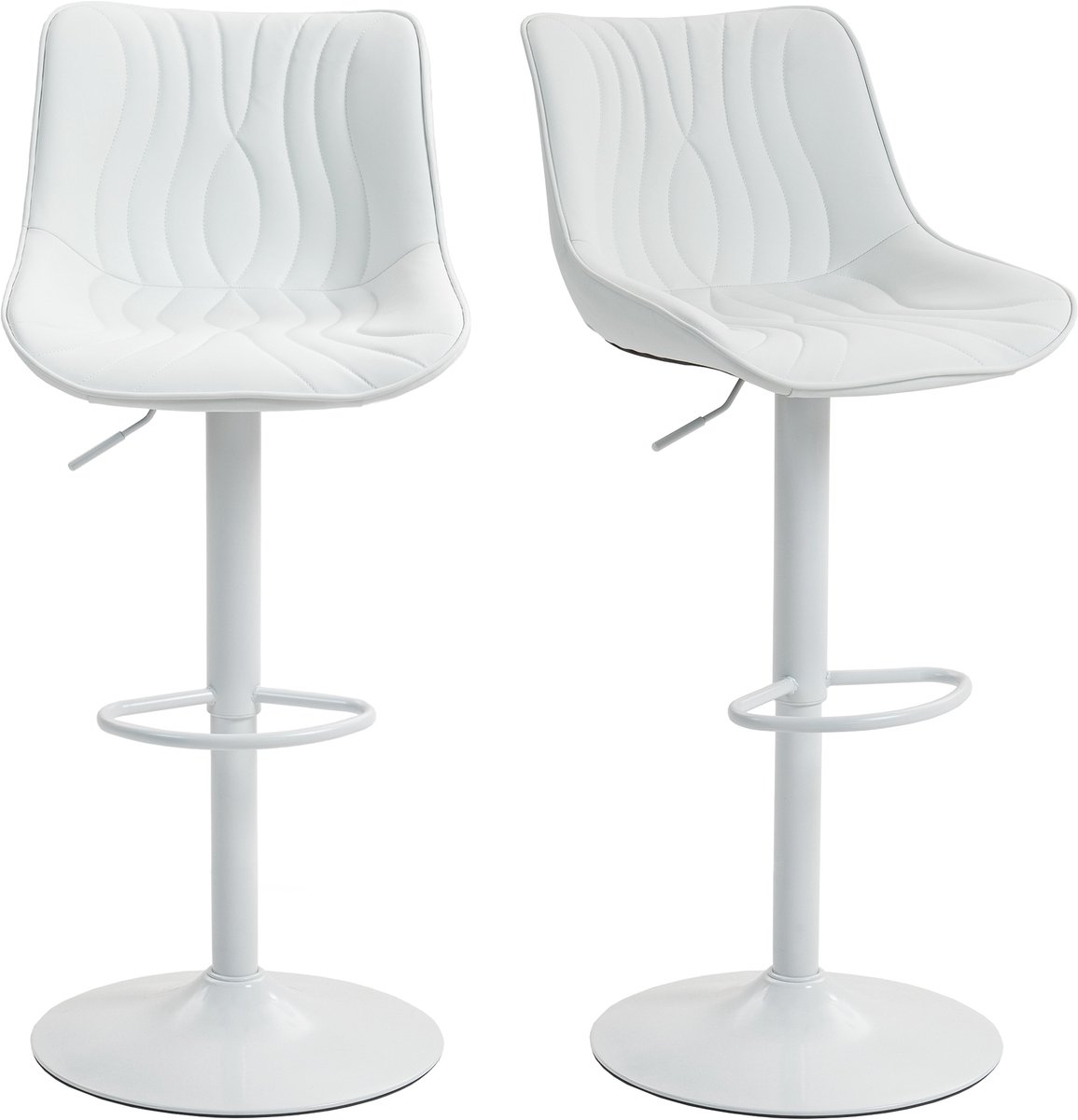 HOMCOM Barkruk - Polyurethaan - 47,5x54x110cm - Wit
