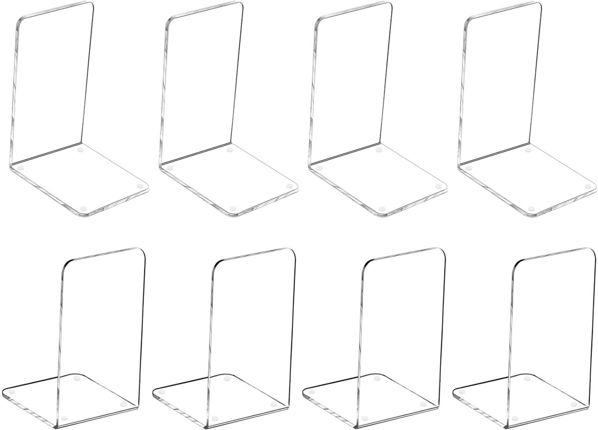 Ynkkvre – Boekensteunen – Niet-Slip – Zware Metaal – Boekensteunen voor Organisatie en Decoratie – Set van 8 – 4 Paar