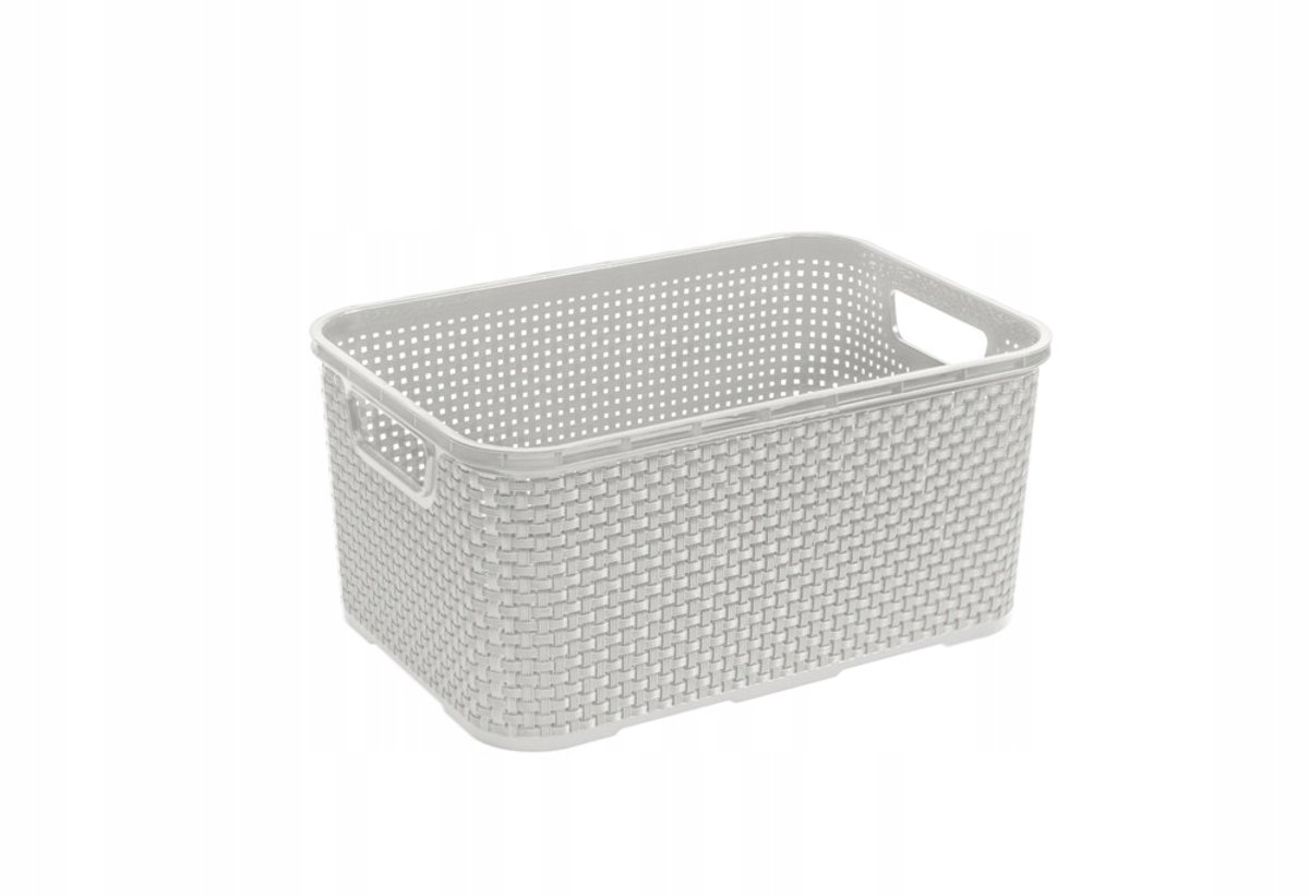 BranQ Rattan Mand 7L - Stijlvolle Grijze Opbergmand met Handvatten