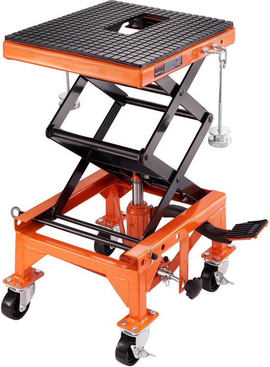 VEVOR hydraulische motorkrik 200 kg draagvermogen motorkrik motorfiets hefplatform montagestandaard motorfiets, verstelbaar 340-905 mm montagestandaard motorlift, motorstandaard in garage en buiten