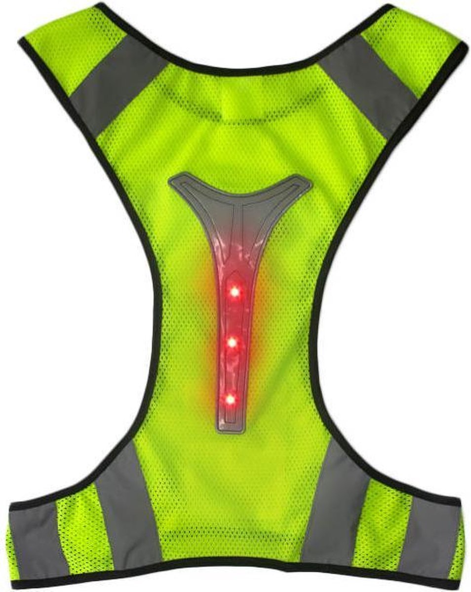 *** 1x Reflecterend Hardloopvest - Veiligheidsvest - Hardlopen - Verlichting - LED - Zichtbaarheid - Joggen - Wandelen - Fietsen - van Heble®***