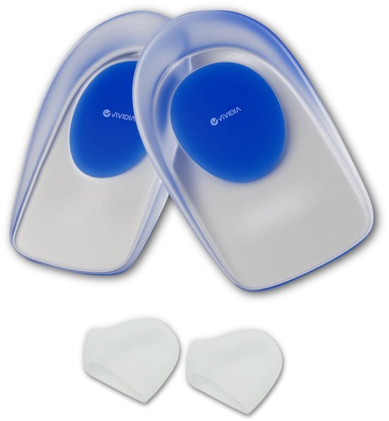 Semelles orthopédiques VIVIDIA pour éperons calcanéens avec une paire de protège-talons Extra en Siliconen - Amorti et soutien optimaux pour les éperons calcanéens - Pointures 35 à 40