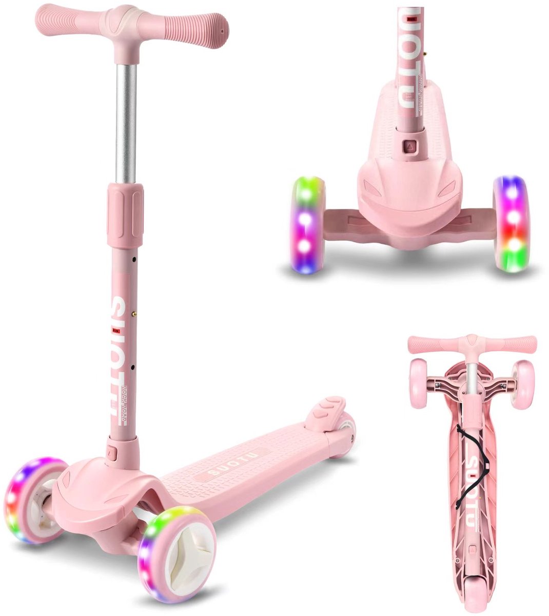 Bol.com Suotu Kinderstep - Step - lichtgevende wielen - EXTRA BREEDE WIELEN - Step 3+ Jaar tot 50kg - Speelgoed Jongens/Meisjes ... aanbieding