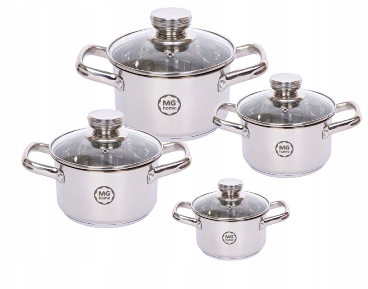 MG Home Stilo RVS Pannset 8-delig voor Inductie