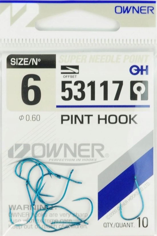 Owner Pint Hook 53117 Haken - Maat 6 - Blauw (10 stuks) van Owner — afbeelding 2