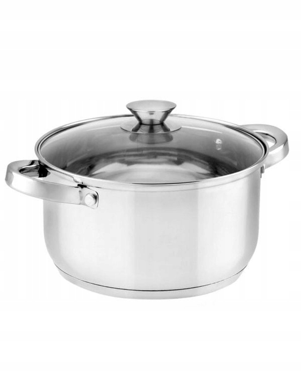 Florina Stilio Kookpan 3.2L 20cm met Glazen Deksel - Roestvrij Staal