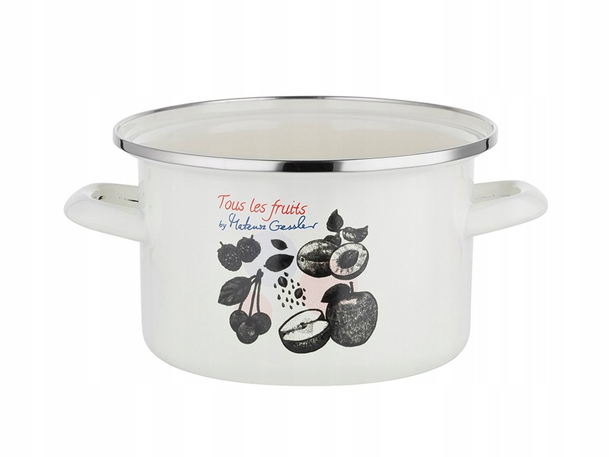 Emalia Pleszew Fruits Geëmailleerde Pan 16cm 2L - Decoratief & Praktisch