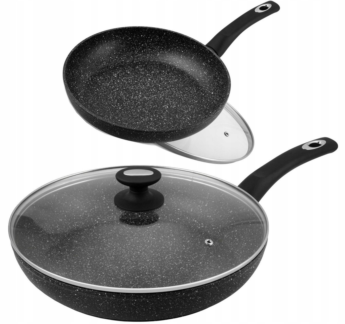 Marmere Koekenpan 26cm met Deksel - Geschikt voor Inductie & Gas