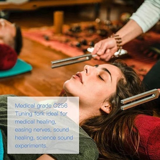 Stemvorkset - Stemvorken zijn ideaal voor genezing, chakra's, klanktherapie en het behouden van een perfecte harmonie van lichaam, geest en ziel - Geschikt voor meditatie en genezing - Zilver 128 + 256 + 512 + Stemhamers van Merkloos — afbeelding 3