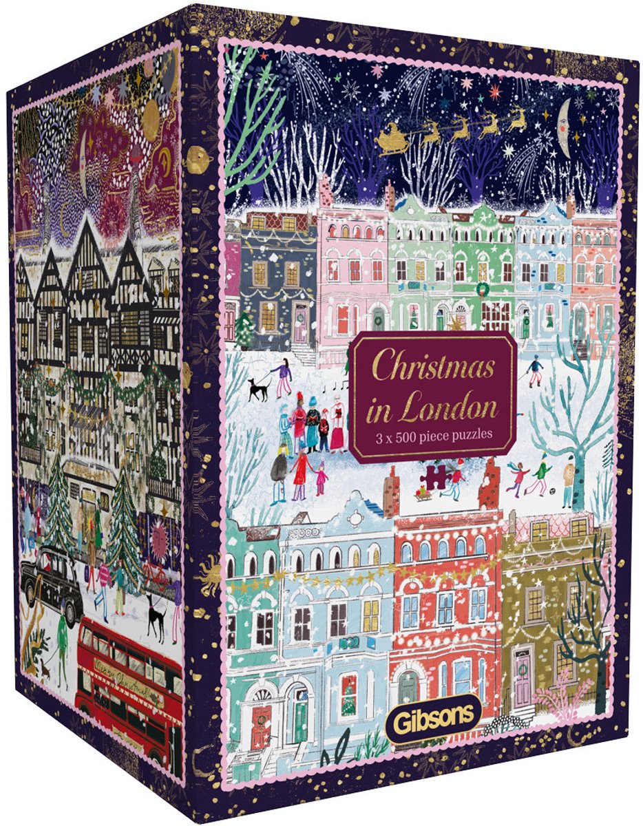 Gibsons - Christmas in London (door Emma Frances Grant) - 3×500 stukjes 48×34cm (b×h) - Legpuzzel voor volwassenen