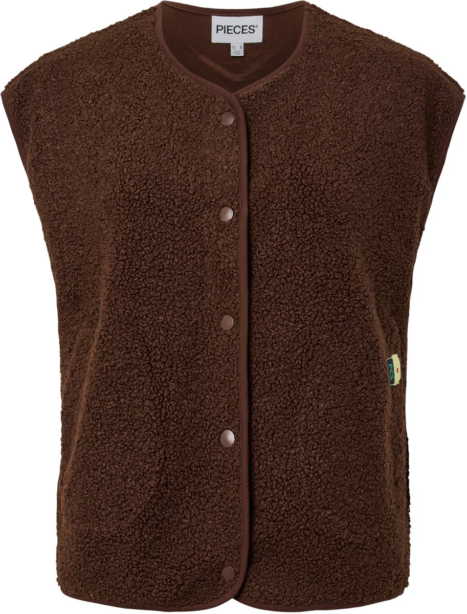 Pieces Gilet Pckatty Teddy Vest Bc 17162344 Chicory Coffee Dames Maat - L