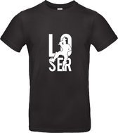 Heren shirt zwart maat M met de afbeelding van "loser".