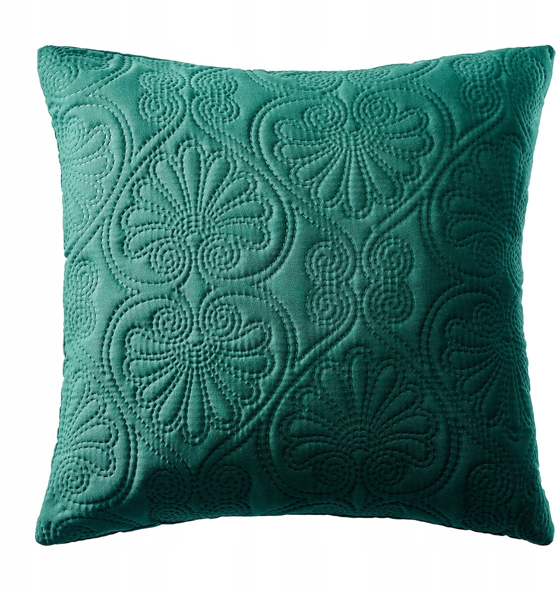 Decoratieve Kussenhoes Leila 45x45cm - Gestikt, Flesgroen