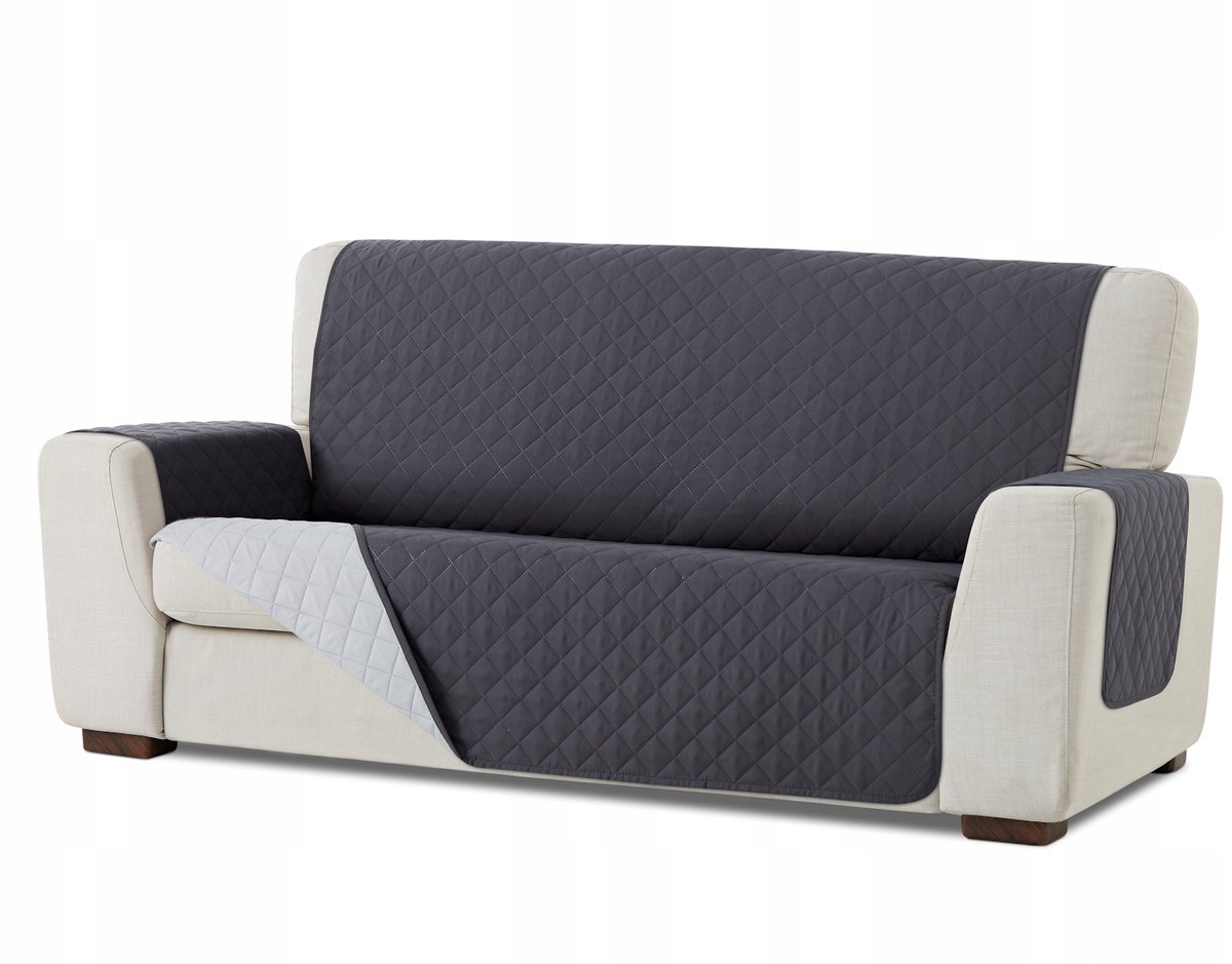Tweezijdige Sofahoes Beschermhoes Bank 3-Zits Grijs