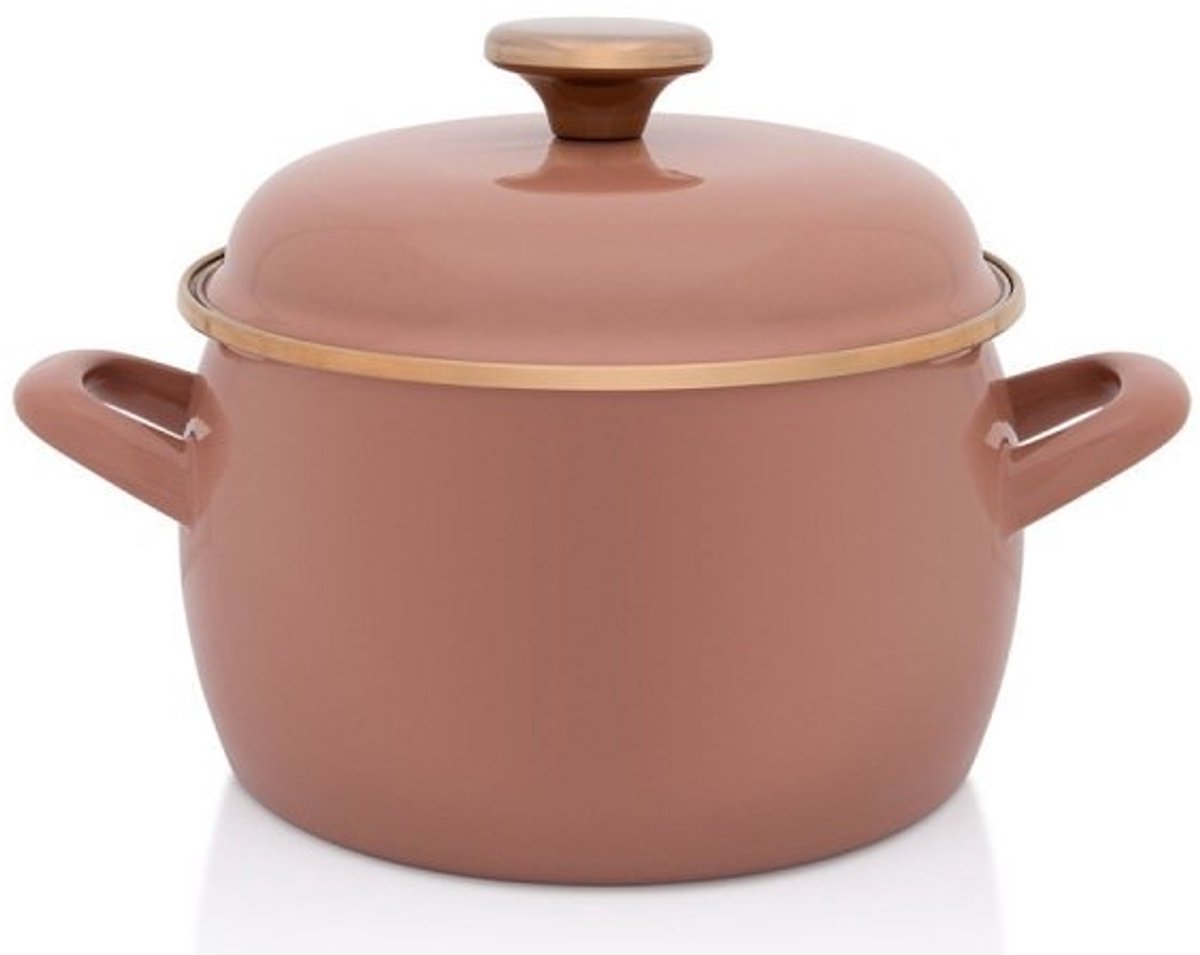 Metalac Mocha Mousse Emaille Pan 18 cm 3.1L - Inductie Geschikt