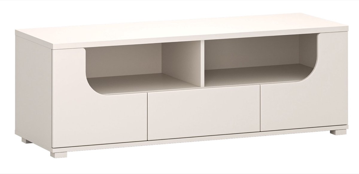 Selsey Valles – TV-meubel met lade en open vakken, 130 cm, kasjmiergrijs
