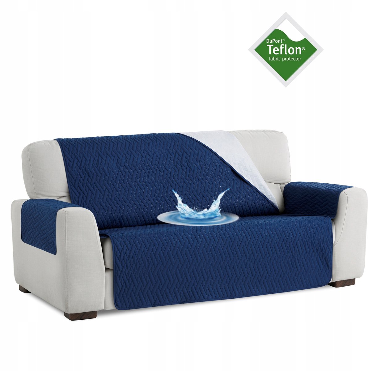 Waterdichte Sofahoes Teflon Blauw 160 cm - 3-zits Beschermer