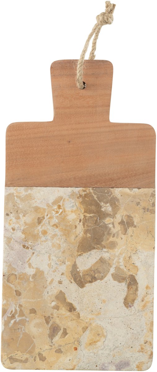 J-Line kaasplank Rechthoek Marmer - steen - biege/naturel - large