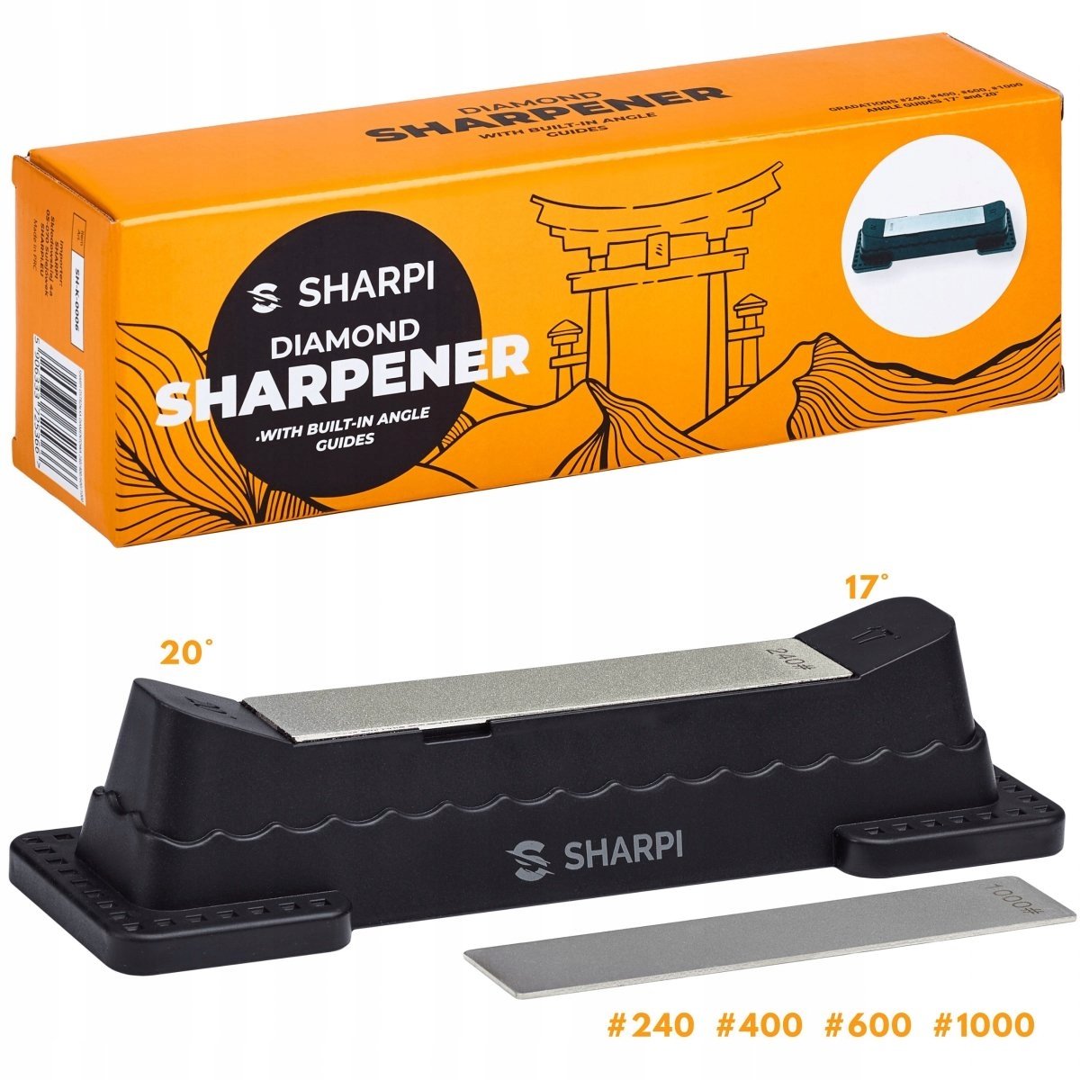 Diamant Messenslijper met Hoekgeleider 17°/20° - 240/400/600/1000 Grit