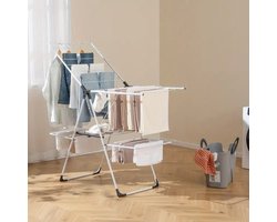 Uitschuifbaar Droogrek 145x58x95 cm – Stevig, Opvouwbaar & Ruimtebesparend