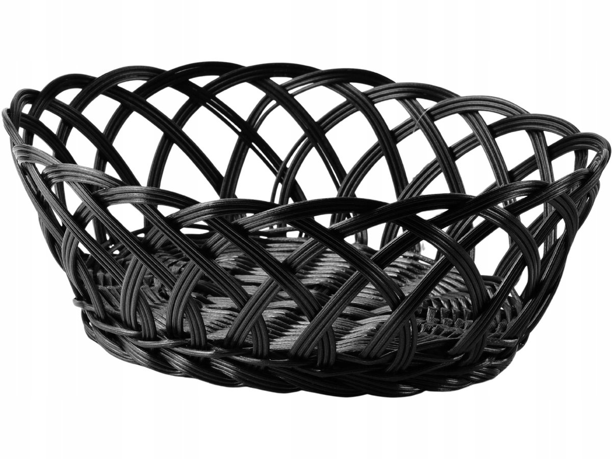 Zwarte Polyrotan Broodmand 25x20x10 cm