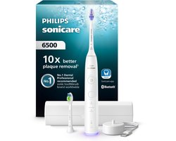 Philips Sonicare 6100 Series - Elektrische tandenborstel - Wit -Extra Optimal White Opzetborstel - Reisetui - Gevoelige tanden- HX7410/02